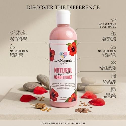 Image of Herbal Hibiscus,Methi Conditioner & Flaxseeds | Anti Hair Fall, Frizz Control & Hair Growth | Sulfate-Free, Paraben-Free Natural Hair Conditioner for Men & Women (200ml)