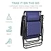 Best Choice Products Folding Zero Gravity Outdoor Recliner Patio Lounge Chair w/Adjustable Canopy Shade, Headrest, Side Accessory Tray, Textilene Mesh - Navy Blue