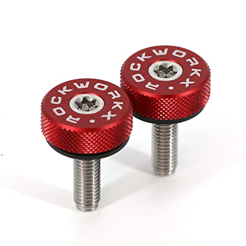 Bronco 6G Billet Aluminum Hardtop Fastener/Thumb Screw, Torx T40 Head Compatible with Bronco 6G-Door 2 Door (2 Pack). (Red)
