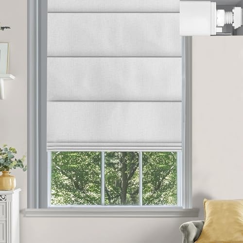 Changshade No Drill Roman Shades for Windows,Cordless Roman Blinds No Tools,Custom Size Blackout...