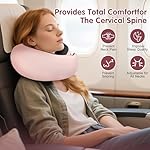 Travel Neck Pillow, Memory Foam Neck Support for Airplane, Car & Office, Breathable Portable Design with Eye Mask, Earplug Holder & Carry Bag, Gifts for Women/Mom - Image 3