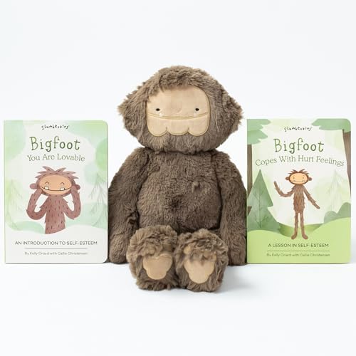 Image of Slumberkins 14" Bigfoot Kin & 2 Board Books Complete Set Bundle | Soft Plush Toy for Ages 0+ | Enhances Self-Esteem & Positive Relationships (Bigfoot Kin Plush + 2 Board Books)