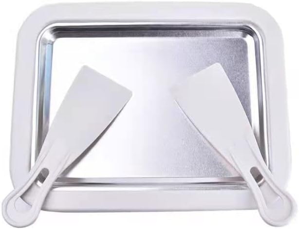 High End Ice Cream Roller Maker Plate Anti Griddle Pan with 2 Spatulas for Fun and Fast Homemade Rolled Cream, Frozen Yogurt, Gelato, Sorbet Easy Instant DIY Stainless Steel