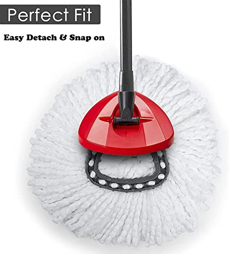 Image of EXVITO 360Spin Mop with Bucket | Dual Drive Floor Cleaning System with Stainless Steel Wringer | Super Absorbent Microfiber Heads 2 Refills Easy Self-Wringing MopSet for Home &Office - (RED Black)