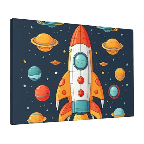 Impression sur toile HD fusée poster mural pour chambre à coucher
