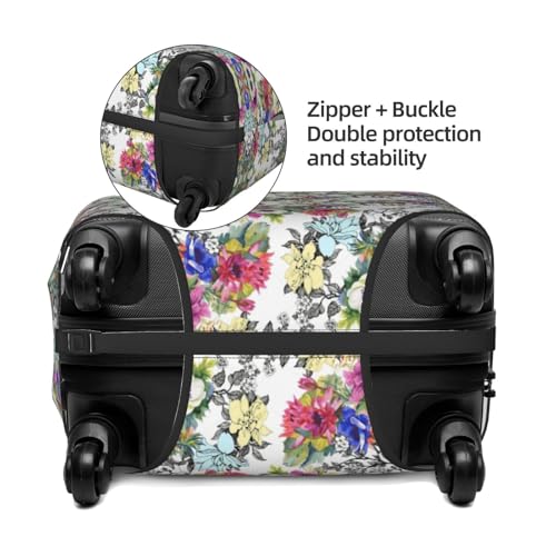 Vivid Colorful Garden Print Luggage Suitcase Cover Protector Luggage Washable Covers With Concealed Zipper4