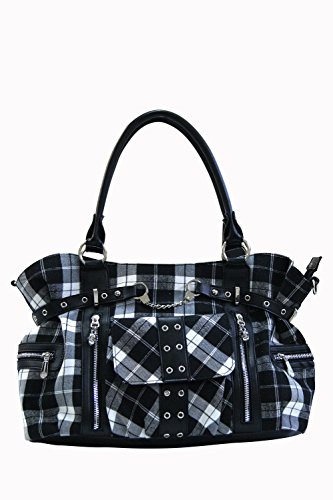 Banned Rise Up Bag Red Tartan