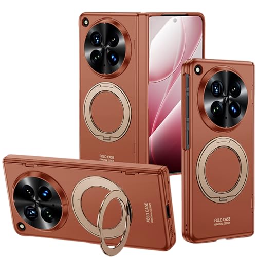 YQODSZ Oppo Find N6�p���C�P�[�X�A�����O�z���_�[�X�^���h�t���AMagsafe�t���J�o���b�W�ϏՌ��o���p�[�����X�N���[���v���e�N�^�[�q���W�ی�X�����d�b�P�[�X Oppo Find N6 �I�����W�p