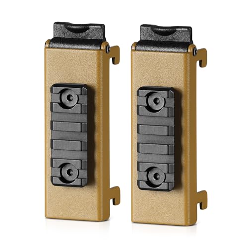 Savior Equipment Wall Rack System Heavy-Duty Steel Tactical Picatinny Rail Scope Mount Attachment Storage Wall Mount Hanger, Tan