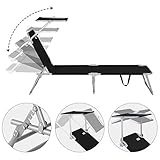 Sonnenliege Hawaii Dach Tragegriff Verstellbar Gartenliege Strandliege Freizeitliege Liege Anthrazit - 3