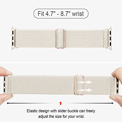 CCnutri 4 Pack Stretchy Nylon Strap Compatible with Apple Watch Straps 38mm 40mm 41mm 42mm(series 11 10) - Image 2