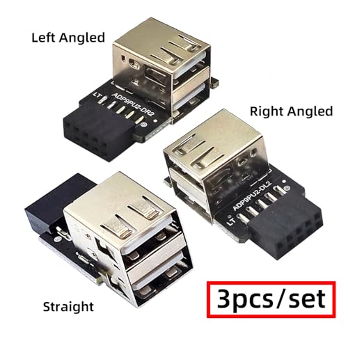 Adaptadores USB 2.0 para panel frontal placa madre 3 piezas miniatura 2