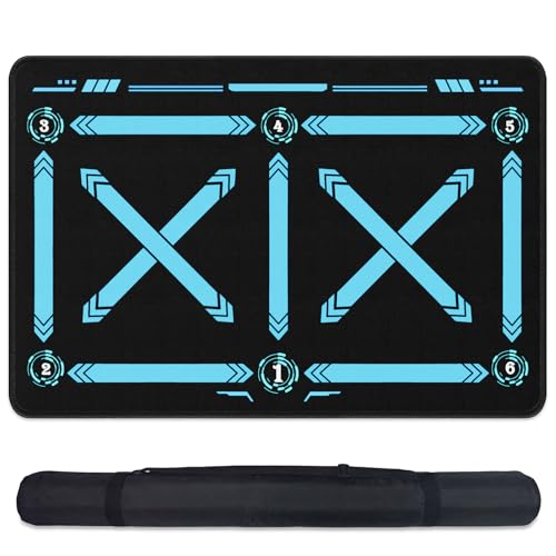 Soccer Training Equipment,35 * 24 inch Soccer Training Mat with Storage Bag, Non-Slip Silent Equipment Soccer Footwork Training Mat for All Levels with Dynamic Manuals