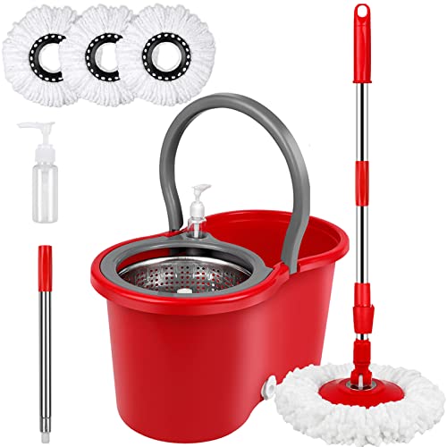 Spin Mop and Bucket with Wringer Set, 360° Spinning Mop