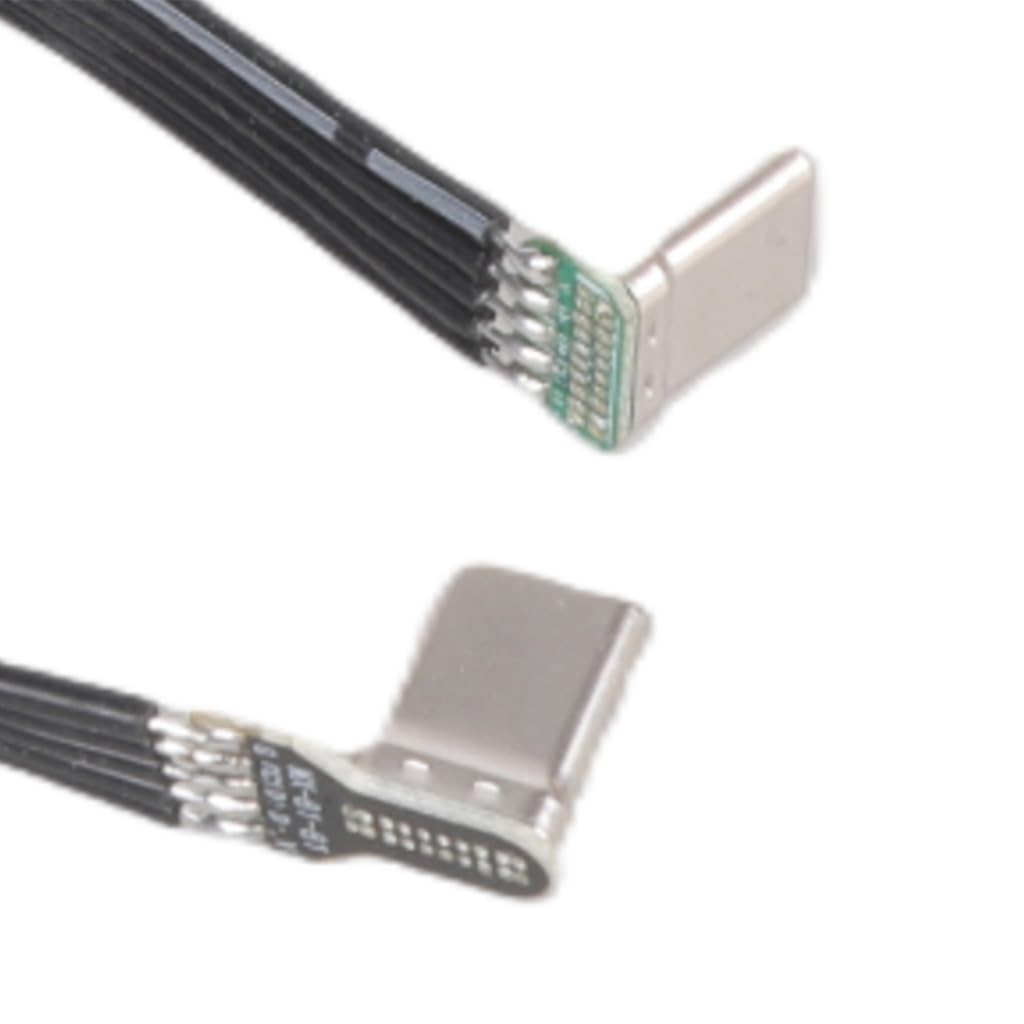 Elnwnnkc Flexible Flat Silicone USB C to USB C Cable Angled for Camera Phones 60W Fast Charging 480Mbps Data