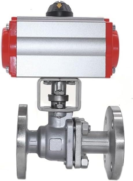 Válvula de bola con brida neumática de acero inoxidable 304 de 3/4", 1 unidad