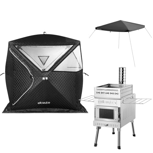 WILLOWYBE Tragbares Outdoor-Sauna-Set mit Saunazelt, Sauna-Holzofen und Schutzabdeckung – für Trockensauna, Kochen und gemeinsame Zeit mit Familie und Freunden.