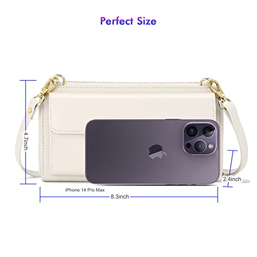 Image of nuoku Small Purse for Women, RFID Blocking Wristlet Wallet, Crossbody Clutch with Cell Phone Pocket