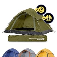 Lumaland Tente Pop-Up Familiale 3-4 Personnes – 210x210x120 Cm – Imperméable, Ventilée, Ultra Légère (5 Kg) – Camping, Plage, Festival