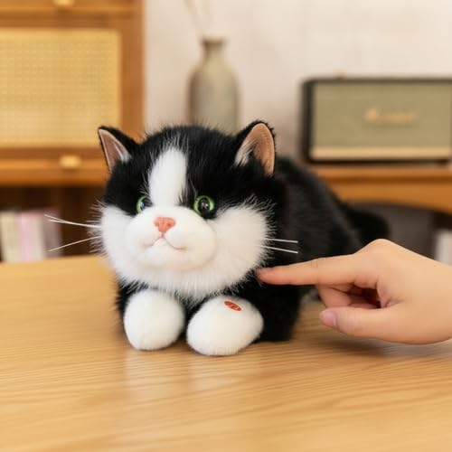 AWHAO Cat Doll with Doll Toy Cute for Nursery Decor, Black, 58cm - 1