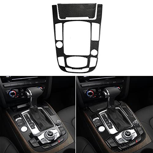 NVCNX Car Carbon Fiber Compatible with Audi A4 B8 2009-2016 / S4 2010-2016 / A5 S5 2008-2017 / RS5 2013-2015 Center Console Gear Shift Panel Cover Stickers Decals Interior Trim Accessories Black - C