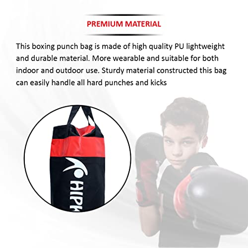 Image of Hipkoo Sports 2.5 Feet Unfilled Matte Punching Bag, Hanging Bag for Boxing MMA Sparring Punching Training Kick Boxing Muay Thai (Black)