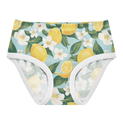 Wusikd Lemon White Girls' Underwear Cotton Flowers Green Girls Briefs Soft Toddler Underwear 2T