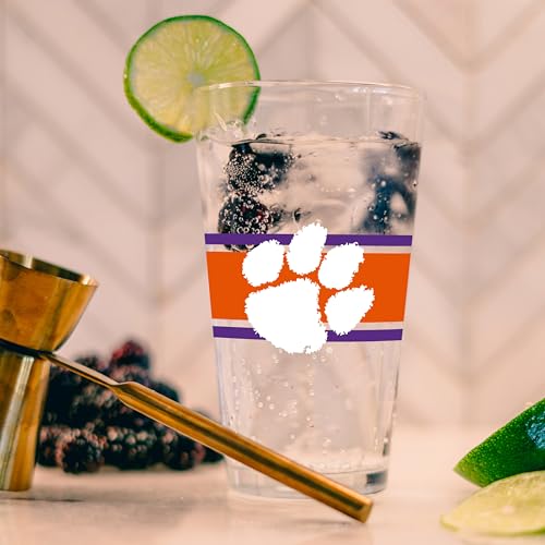 Image of Logo Brands NCAA 16 oz Pint Glass - Durable Glass With Bold Team Color- Chip-Resistant Rim Drinkware For Fans, Tailgates, Home Bars & Everyday Use