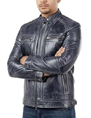 Dark Blue Rider Leather Jacket
