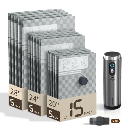 Travel Vacuum Bags with Rechargeable Pump,15 PCS Carry on Space Saver Bags...