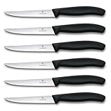 Photo Gallery victorinox set di coltelli bistecca e pizza professionali swiss classic, 6 pezzi, coltelli da tavola, lame affilate ondulate, 11 cm, manici in plastica, nero Photo Gallery victorinox set di coltelli bistecca e pizza professionali swiss classic, 6 pezzi, coltelli da tavola, lame affilate ondulate, 11 cm, manici in plastica, nero