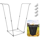 LFUTARI 1pc Metal Trash Bag Holder - Garbage Bag Holder Frame Holds 30-45 Gallon Plastic Bags-Multi-Use Outdoor Leaf Bag Stand for Yard Camping Garden Lawn Party Supplies