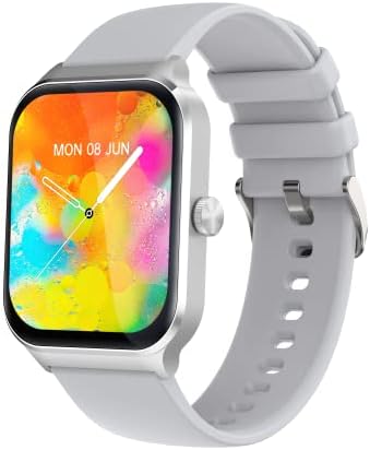Lyaarka 1.96" HD Smart Watch for Women Men(Answer/Make Call) Android and iOS Compatible Fitness Tracker with IP68 Waterproof, 110+ Sports, Heart Rate and Blood Oxygen Monitor, Step Counter, Silver
