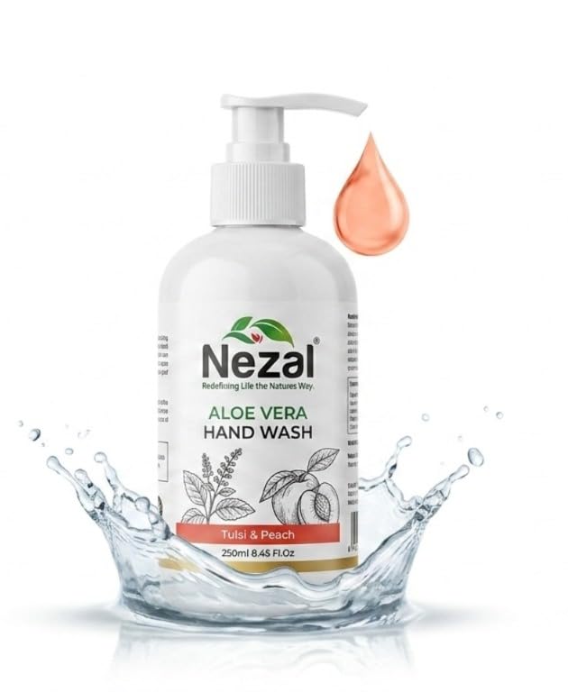 Image of Nezal Tulsi & Peach Liquid Handwash 250ml | With Aloe Vera