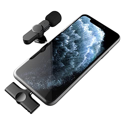 Image of BKN Wireless Collar Microphone for All iPhone, iPad, Mac Lightning Devices with On Recording Mobile Charging Port | Just Plug and Play | Noise Cancellation | NO APP or Bluetooth Need Portable
