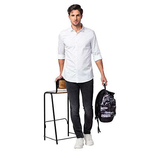 Image of Spykar Men's Regular Fit N /A Full Sleeve Printed Casual Shirts