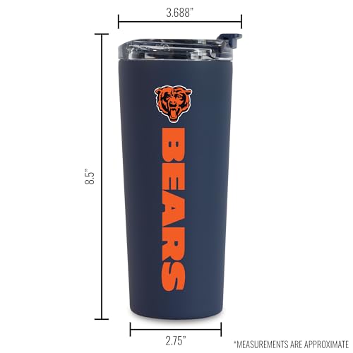 Image of Rico Industries NFL Football 24oz Stainless Steel Tumbler with Lid and Dual Functioning Lid