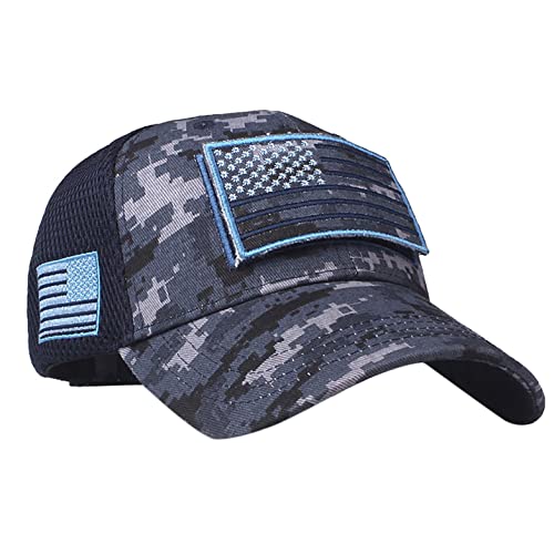 KUKICAT Homme Femme Casquette de Baseball Camouflage Armée Militaire Cadet Style Maille Casquette de Soleil pour Chasse Pêche Randonnée Cover