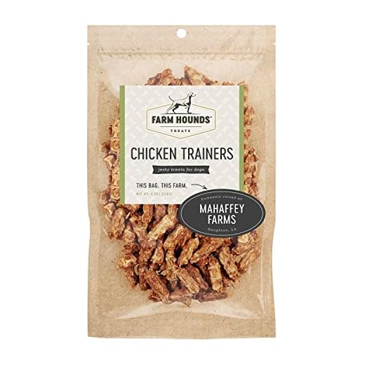 Farm Hounds - Chicken Trainers - Premium Natural Jerky for Dogs - 100% Humanely Raised Chicken - Easy-Break - Great for Training & Treats - No Added Fillers - Made in USA - 4.5oz - 1 Pack