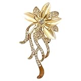 Elegant Rhinestone Orchid Brooch Pin, Women's Brooches & Pins with Locking Pin Backs, Stylish Womens Clothing Accessories for Dress Decoration and Gifts