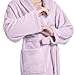 Eonkasp Plush Soft Robes for Women, Premium Fleece Womens Robe Cozy Warm Bathrobe, Lavender, S-M