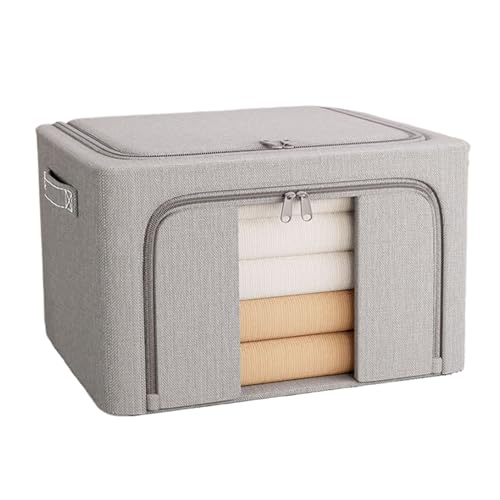 Generico Clothes Storage Boxes, 24L College Storage Bins, Foldable Basket Organizer, Zippered Design Easy Access, Ideal for Closet, Bedroom, Pantry, Garage, Laundry, Dorm, Travel, Camping,