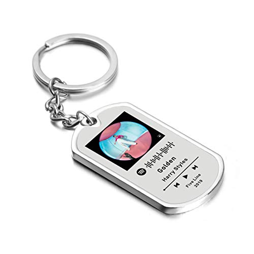 Spotify Code Collier Porte-clés Musique Album Style Personnalisé Spotify Mini Polaroid Photo Style Anniversaire DIY Personnalisé Musique Plaque Anniversaire Valentine De Mariage Cadeaux