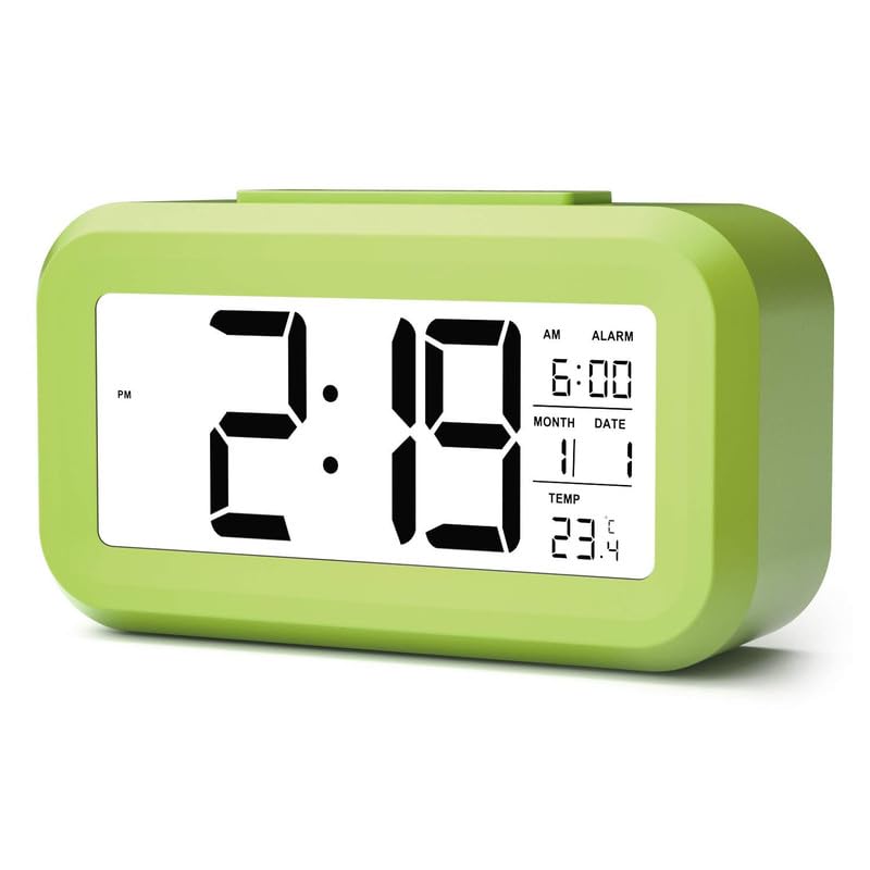 DS Enterprise Digital Alarm Clock Large LED Display Smart Backlight Battery Operated Alarm Table Clock with Automatic Sensor | Date & Temperature for Kids,Student Bedroom (Green) DS Enterprise Digital Alarm Clock Large LED Display Smart Backlight Battery Operated Alarm Table Clock with Automatic Sensor | Date & Temperature for Kids,Student Bedroom (Green)