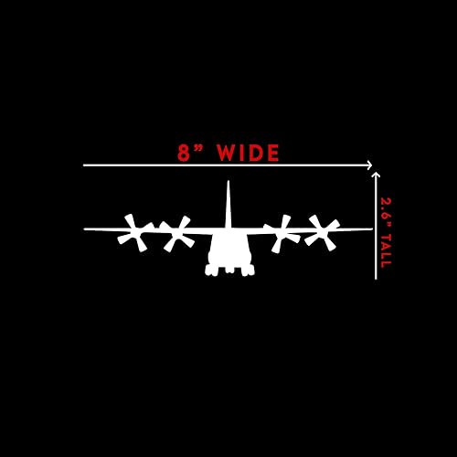Miniatura 4 de C-130 - Adhesivo adhesivo para avión, portátil para coche, 8 x 2 pulgadas (blanco)