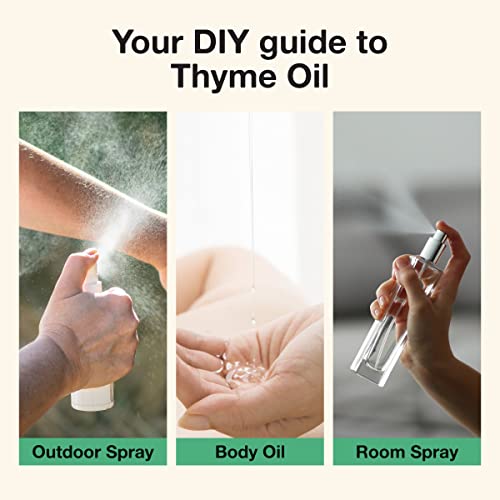 Kukka Thyme Essential Oil For Hair Growth - Therapeutic Grade Thyme Oil For Skin - Thyme Essential Oil Organic For Snoring & Diffuser (10Ml) #TOP6