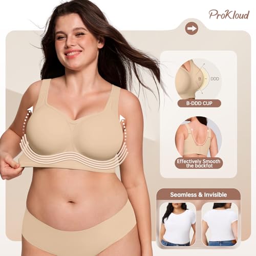 Image of ProKloud Jelly Bras for Women No Underwire Wireless Bra with Support and Lift Full Coverage Plus Size Comfy Seamless Bra