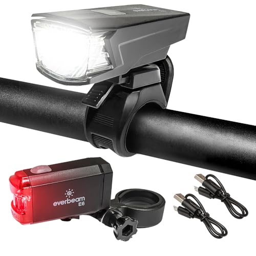 Everbeam E9-BIKE-SET-V1 Usb Rechargeable Bike Lights For Night Riding, Exercise, Safety - Headlight, Taillight cover