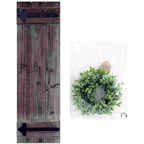DQ Home Decor Farmhouse Window Shutters, Made of 100% Reclaimed and Recycled Wood, Rustic Barn Wood Window Shutters Exterior or Interior Traditional Country Style Home Décor Cover