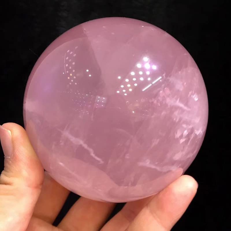 Esfera de cuarzo rosa seleccionada de alta pureza tallada a mano para decoración exclusiva